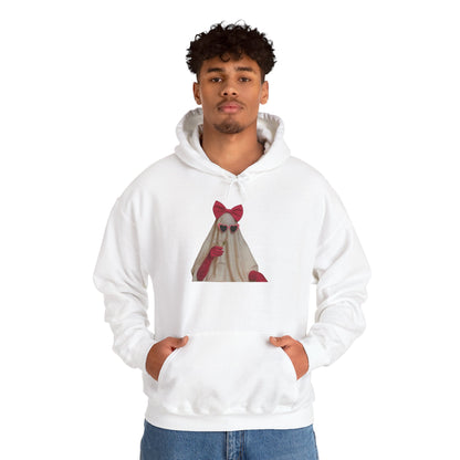 Ghost Girl Hoodie — Cute Pink Bow Spirit Graphic Pullover