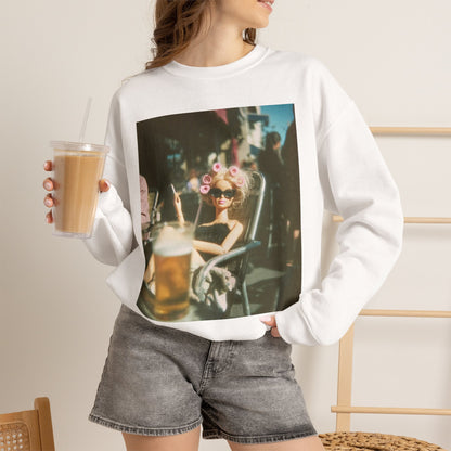 Photography Print Sweatshirt — Vintage Café Scene Crewneck