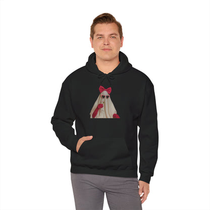 Ghost Girl Hoodie — Cute Pink Bow Spirit Graphic Pullover
