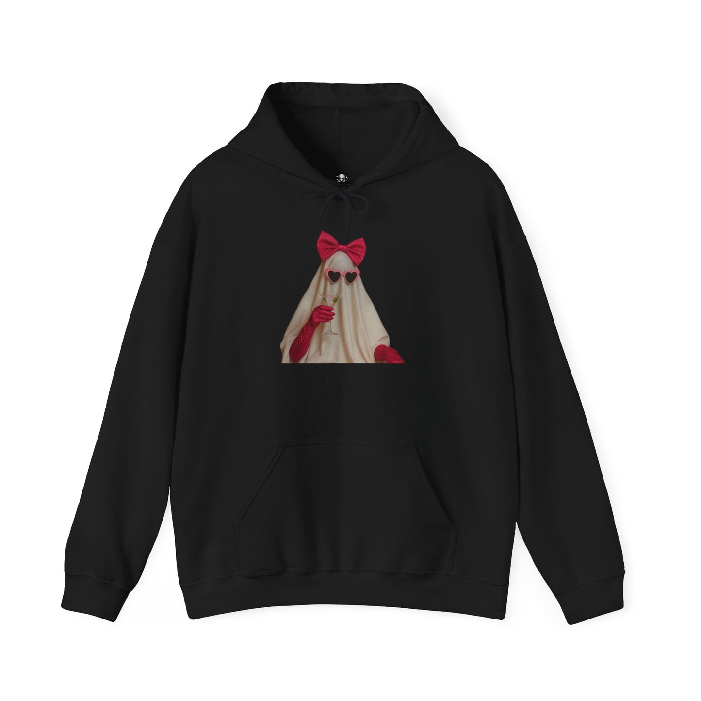 Ghost Girl Hoodie — Cute Pink Bow Spirit Graphic Pullover