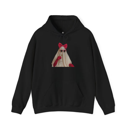 Ghost Girl Hoodie — Cute Pink Bow Spirit Graphic Pullover