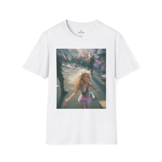 Blurred Carnival Photo T-Shirt — Vintage Festival Girl Graphic Tee